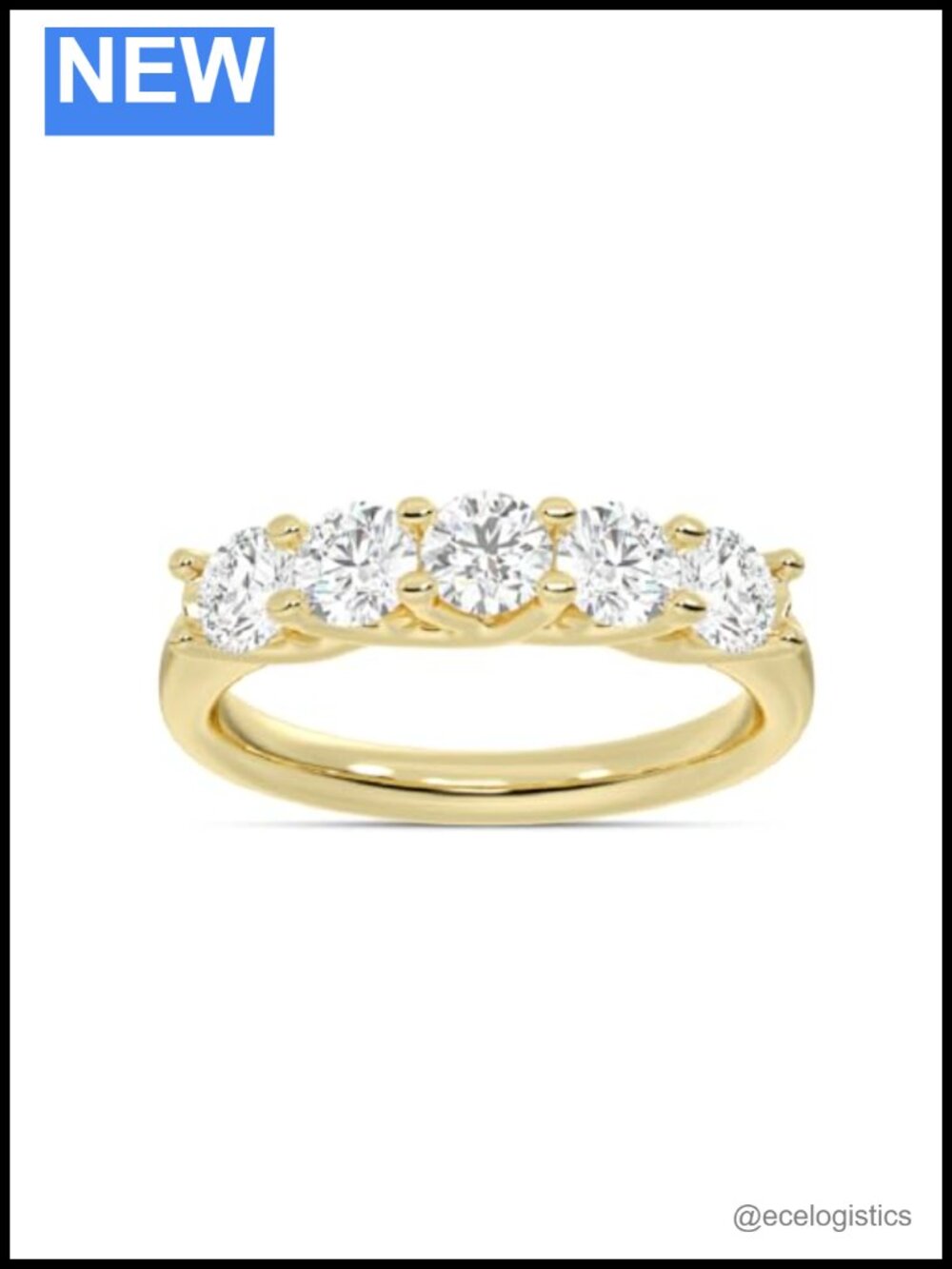 5 Stone Lab Diamond Eternity Band for Women